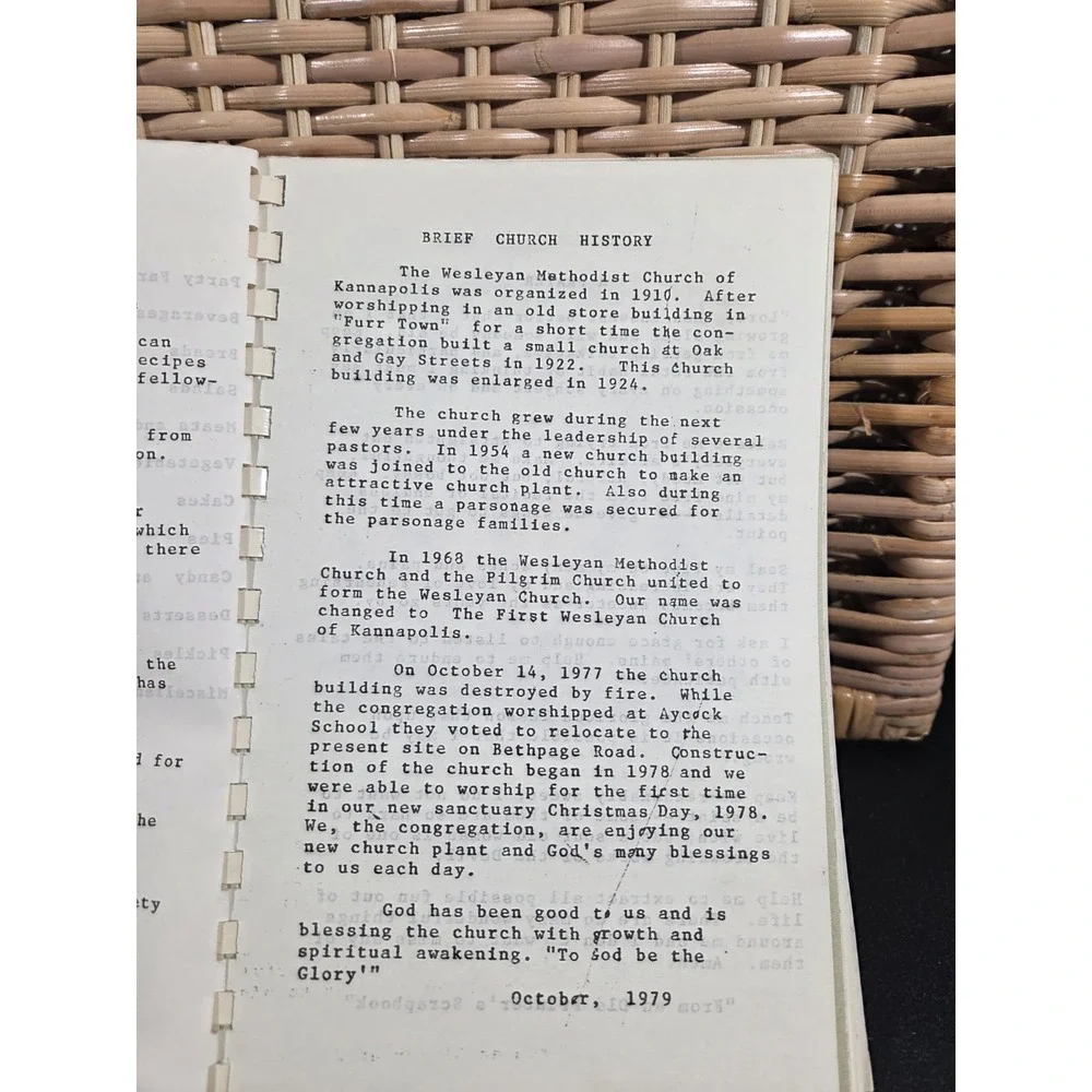 First Wesleyan Church Kannapolis‎ North Carolina Cookbook 1979 Missionary Women